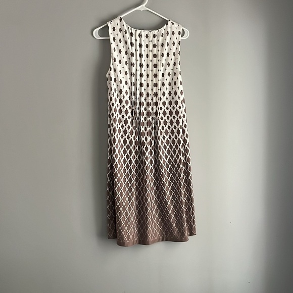 Perceptions cream and brown pattern dress size medium - Picture 4 of 6